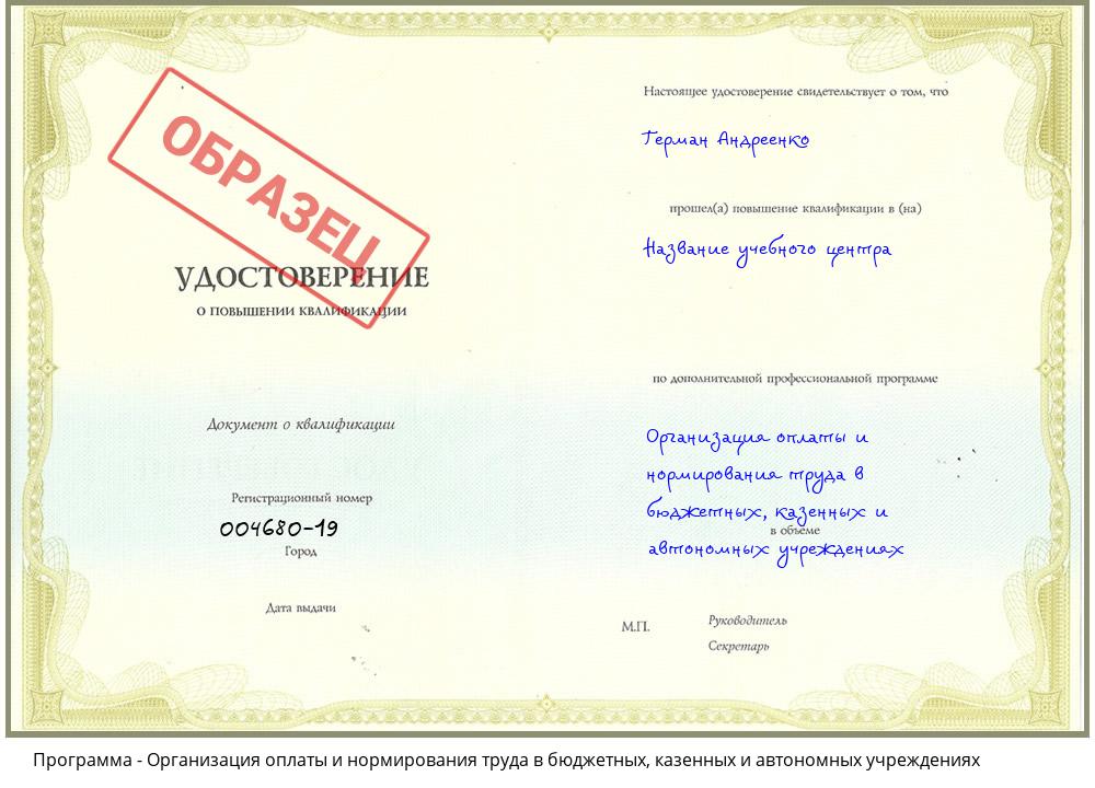 Организация оплаты и нормирования труда в бюджетных, казенных и автономных учреждениях Ноябрьск