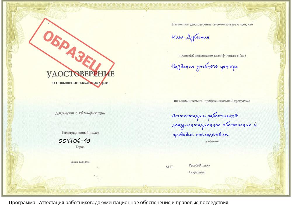 Аттестация работников: документационное обеспечение и правовые последствия Ноябрьск